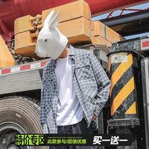 LMTNZD original autumn plaid shirt men Korean trend retro casual loose youth long sleeve shirt