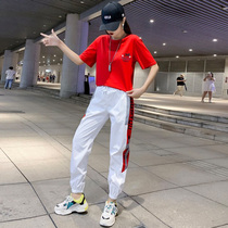 2020 new sports and leisure suit womens summer fashion loose Korean version of hip-hop jazz dance ghost dance clothing trend