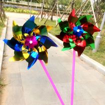  Plastic small windmill ground push gift new 100 childrens toy windmill rotating assembly outdoor decoration