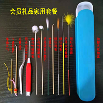 Pick Ear Tool Suit Ear Cleaning Tool Glowing Ear Spoon Bamboo Ear Spoon Dig ear Goose Wool and Goose Feather