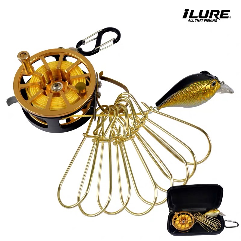 Love Luya Road sub-wheeled live fish buckle stainless steel multifunction fish lock with wheeled lock fisher telescopic buckle fishing
