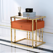 Rear modern light lavish side several cabinets minimalist modern living room sofa edge a few corners a few bedrooms bed head cabinet stainless steel orange