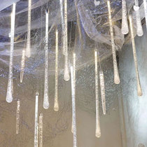 Wedding Celebration Ceiling Decoration Transparent Acrylic Lengthened Water Drop Chandelia Wedding Scene Arrangement Props Decorative Lights