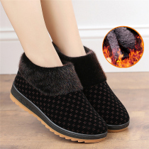 Winter Old Lady Cotton Shoes Women Seniors Non-slip Moms Shoes Soft Base Old Beijing Cloth Shoes Garneled Grandma Warm Shoes