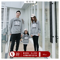 Nini mom ins style new tidal ocean air printing sports leisure sweater a family of three mother daughter mother and child