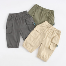 Boys shorts summer thin baby thin five-quarter pants baby summer pants kids Korean version of foreign-quality overalls