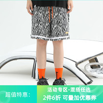 PCMY zebra tattoo shorts beach pants fashion sports thin loose men casual summer genders for men and women