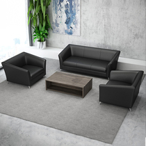  Leather office sofa coffee table combination simple modern business reception meeting guests to negotiate leisure sofa three-person position