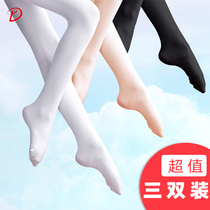 Tiantian Dance Garden Childrens Ballet Socks White Dancing Socks Practice Dance Pantyhose Girls Big Socks Flesh stockings