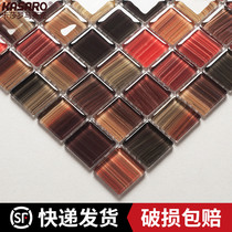 KASARO Painted crystal glass mosaic tile Bathroom bathroom living room TV background wall sticker Non-self-adhesive