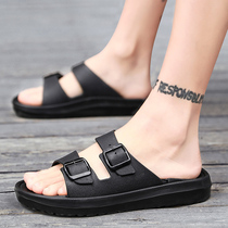 Summer outside wear one-word drag casual slippers mens trend Korean version of cool womens plus size outdoor fashion couple sandals