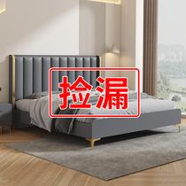 Solid wood bed master bedroom 15 furniture rental single bed modern minimalist 18m double bed economical soft pack bed