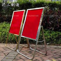 Floor-standing poster stand card folding indicator L-shaped stainless steel display card stand Welcome vertical titanium water card