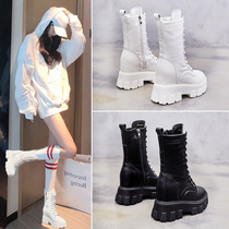 Snow boots childrens mid-boot explosive Martin short boots British style 2021 Autumn New thick-soled inner high shoes