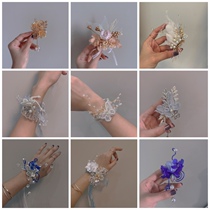 Bride wristlet flower corsage forever flower crystal custom groom corsage