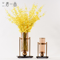 Nordic modern simple light luxury transparent glass vase ornaments living room table porch flower arrangement decoration