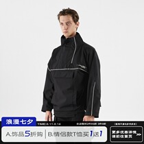 PCLP(PERCLIPS) 3M reflective DRAWSTRING functional STORMTROOPER ZIPPER stand-up collar JACKET Jacket WINDBREAKER