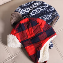 Autumn and winter childrens outdoor fleece warm Lei Feng hat ear protection hat cold ski hat