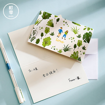 Machizero postcard ins Simple literary blessing small card paper blank handwritten greeting card ins wind creative diy handmade birthday thanks Tanabata Valentines Day greeting card Greeting card with envelope