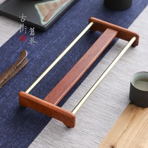 Tea ceremony solid wood drain rack Teacup rack Single-layer Kung Fu tea set Tea tray storage rack Drying cup rack Teacup pad cup holder