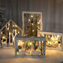 Christmas decoration Nordic wooden shop desktop decoration decoration storefront scene layout creative Christmas jewelry