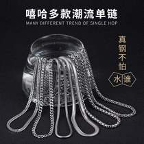 Personality titanium steel mens necklace domineering chain Snake bone keel accessories Korean version of the couple thick clavicle chain New