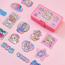 Cute Korea Ins Wind Stickers Suit Cartoon Teenage Girl Hearts Ledger Sticker Suitcase DIY Decorative and Painted Bags