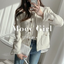 sandro asw small fragrant wind tweed coat 2021 Spring and Autumn New French Korean version of loose temperament short top