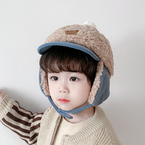 Baby Duck Tongue Cap Autumn Winter Childrens Hat Care Ear Baby Plus Suede Childrens Baseball Cap Baby Korean version Cubs