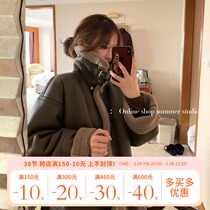 Summer home 2021 Autumn winter new breathing leather lamb plush jacket female fur integrated locomotive suit thickened