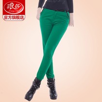 Autumn and winter New products Langsha warm pants womens slim stretch thick plus velvet leggings leggings leggings jeans