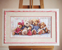 Cool breeze DMC cross stitch living room new magazine cartoon KT071 bears family 14CT printing children