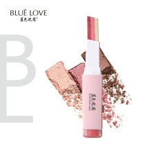 Blue Love Gradient Eye Shadows of Superfire Lazy Eye Shadow pen Pearls Pearls Earth Color Waterproof Tricolor No Demakeup