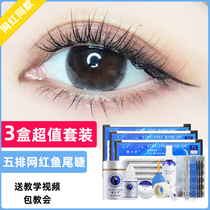 Yu Shuxin fairy false eyelashes womens single cluster mixed with fish tail eyelashes grafted themselves to take dense natural simulation