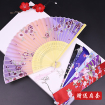 3 send 1 and Fan Hall Japanese folding fan Chinese style womens silk fan folding fan gift ancient dance dance