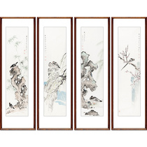 Immediate shooting Sun Chengfeng Flower and Bird Four Screens hand-painted traditional Chinese painting flower and bird painting calligraphy and painting authentic decoration collection