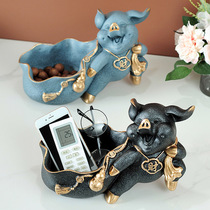 Nordic creative porch key storage ornaments lucky pig home decoration door shoe cabinet living room coffee table decoration