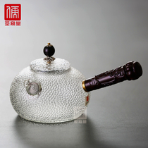 Shengyitang Hammered side handle teapot Household high temperature resistant glass tea maker White tea Black tea Puer tea kettle