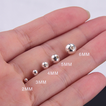 Foot silver 99 sterling glossy round beads silver beads light beads beads bead bracelet ring necklace diy accessories