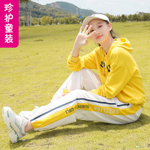 Girls Spring and Autumn Sweatshirt Two Piece Set Autumn College 15-year-old girl Foreign 12 cotton female big child sports suit