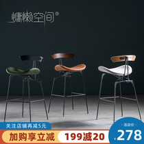 Iron bar chair Bar bar stool Nordic high chair Modern simple backrest American light luxury Industrial style bar chair