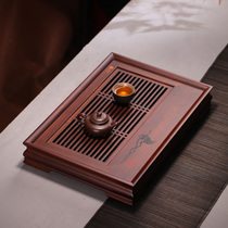 Kongfu tea furniture bamboo tea tray drawer type water storage tray Home living room tea tea tray with drainage rectangle