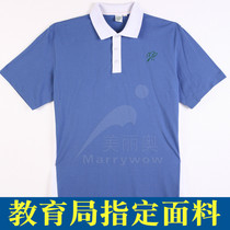 Shenzhen school uniform Shenzhen middle school students boys summer sports shirt short sleeve blue T-shirt (single piece)
