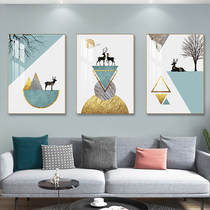 Light and luxurious living room decorative painting sofa background wall high-end hanging painting crystal porcelain painting dining room bedroom Nordic style trio painting