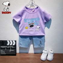 Innu Boy dress Boy short sleeve T-shirt Pure cotton Summer New Child handsome and half sleeves Compassionate Summer Clothing Little Boy