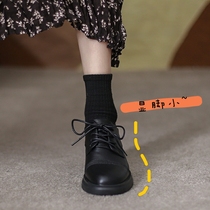 British style small leather shoes womens spring and autumn 2021 new leather fashion one pedal Japanese jk thick heel flat sole shoes