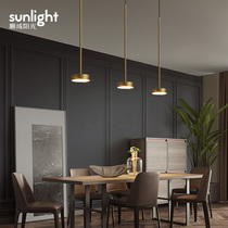 All-copper restaurant chandelier Nordic modern simple table lamp Bar chandelier Personality creative bedroom bedside lamp chandelier