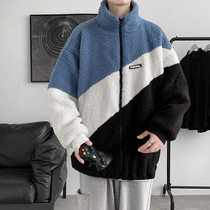 Lambish cotton-padded jacket mens autumn and winter trend ins student cardigan cotton jacket Korean loose color cotton-padded clothes