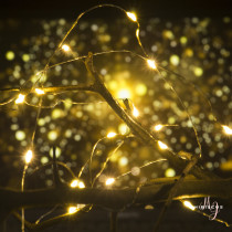 LED Warm White Bronze Wire Stars Small Colorful Lights Flashing Lights String Lamp Full Of Stars Presents Atmosphere Festival Decorative Lights Waterproof Lamp