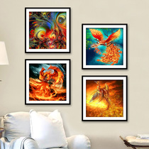 Amazon diamond painting New mythical animal Phoenix series cross stitch living room decoration painting fire Phoenix sticker diamond painting